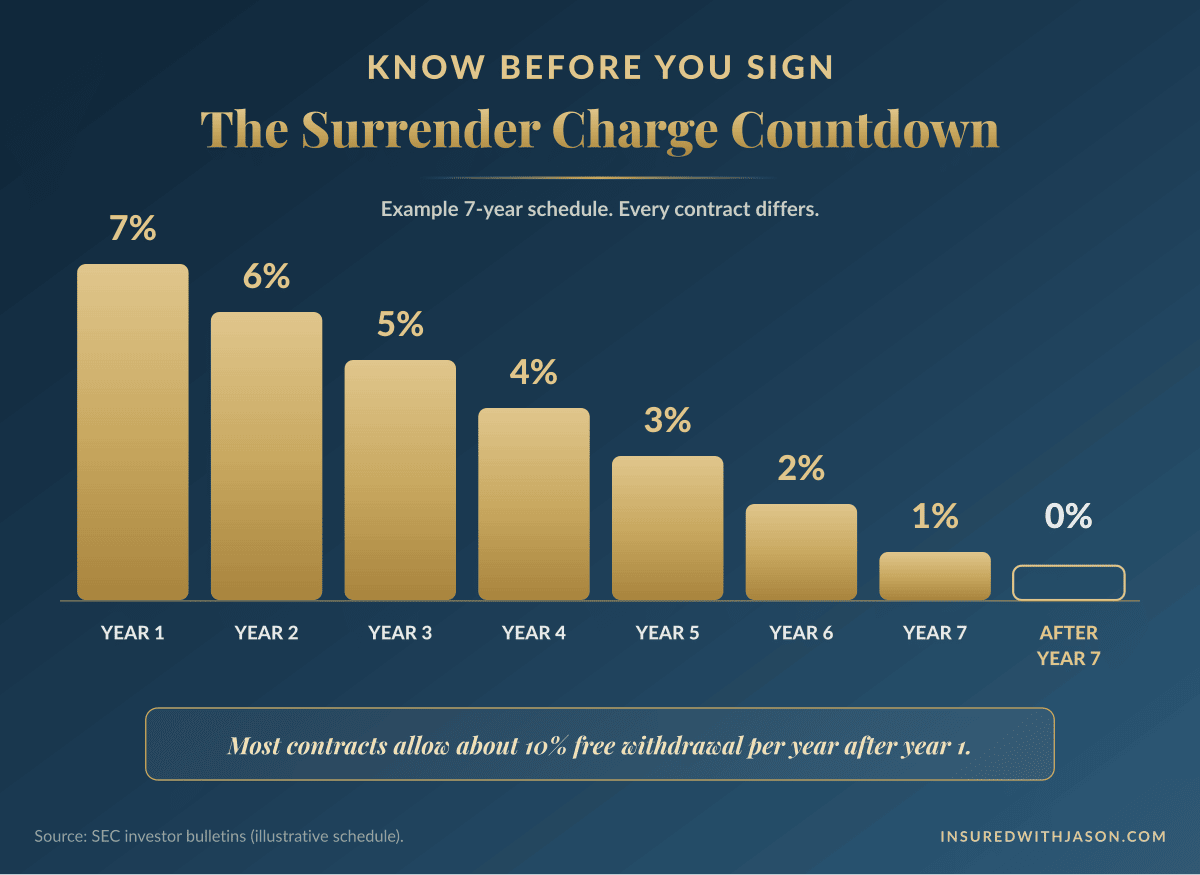 Annuity surrender charge schedule example — Insured With Jason